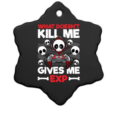 Funny Gamer Skeleton Bones Cute Video Gaming Exp Quote Meaningful Gift Ceramic Star Ornament