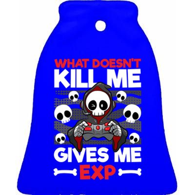 Funny Gamer Skeleton Bones Cute Video Gaming Exp Quote Meaningful Gift Ceramic Bell Ornament