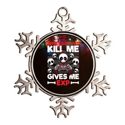 Funny Gamer Skeleton Bones Cute Video Gaming Exp Quote Meaningful Gift Metallic Star Ornament