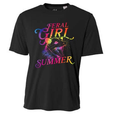 Feral Girl Summer Funny Cooling Performance Crew T-Shirt