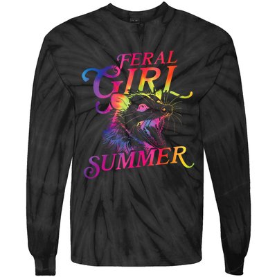 Feral Girl Summer Funny Tie-Dye Long Sleeve Shirt