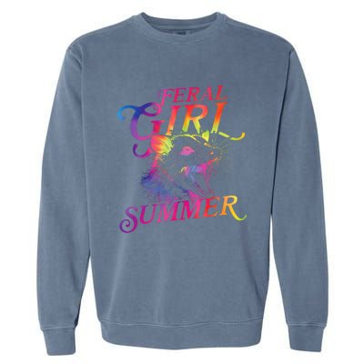 Feral Girl Summer Funny Garment-Dyed Sweatshirt