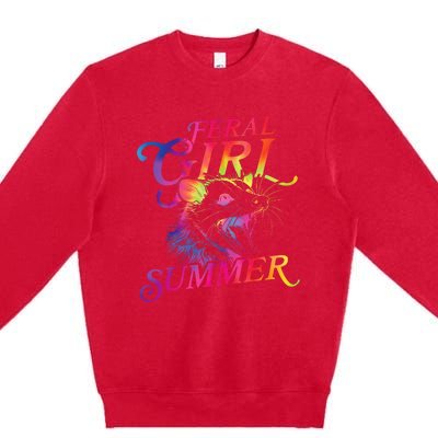 Feral Girl Summer Funny Premium Crewneck Sweatshirt