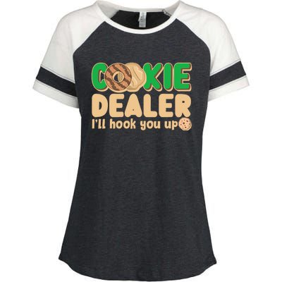 Funny Girl Scout Cookie Dealer I'll Hook You Up Enza Ladies Jersey Colorblock Tee