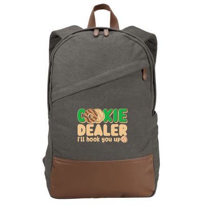 Funny Girl Scout Cookie Dealer I'll Hook You Up Cotton Canvas Backpack