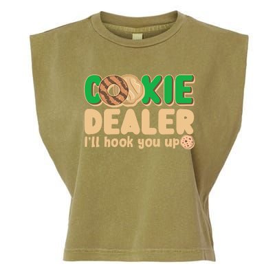 Funny Girl Scout Cookie Dealer I'll Hook You Up Garment-Dyed Women's Muscle Tee