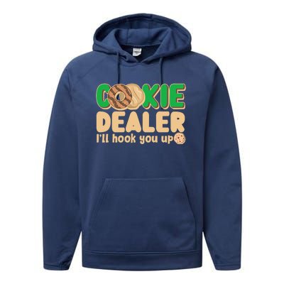 Funny Girl Scout Cookie Dealer I'll Hook You Up Performance Fleece Hoodie