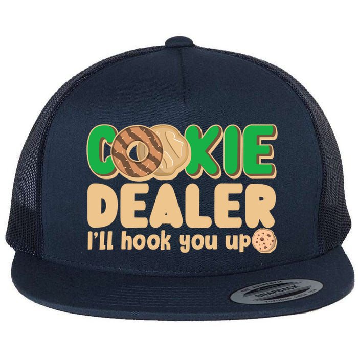 Funny Girl Scout Cookie Dealer I'll Hook You Up Flat Bill Trucker Hat