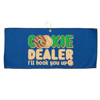Funny Girl Scout Cookie Dealer I'll Hook You Up Large Microfiber Waffle Golf Towel