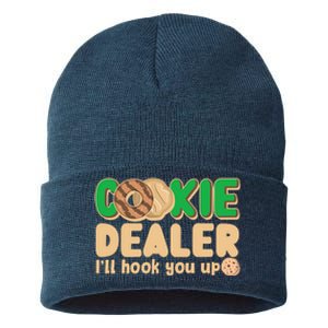 Funny Girl Scout Cookie Dealer I'll Hook You Up Sustainable Knit Beanie