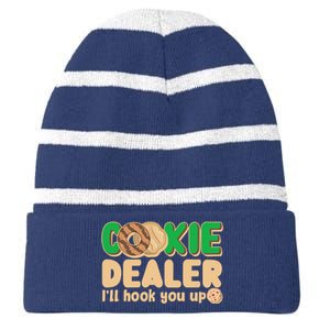 Funny Girl Scout Cookie Dealer I'll Hook You Up Striped Beanie with Solid Band