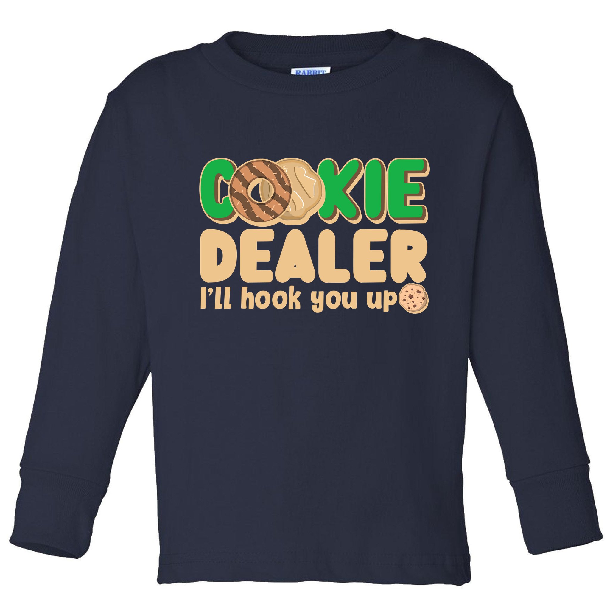 Funny Girl Scout Cookie Dealer I'll Hook You Up Toddler Long Sleeve Shirt