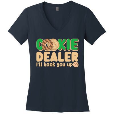 Funny Girl Scout Cookie Dealer I'll Hook You Up Women's V-Neck T-Shirt