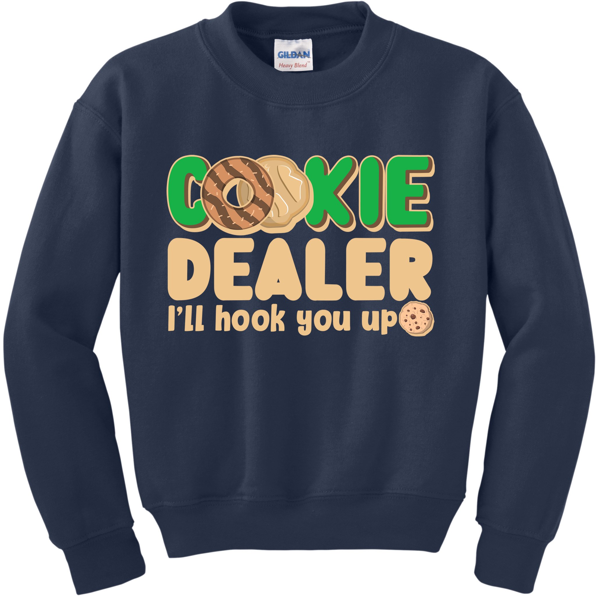 Funny Girl Scout Cookie Dealer I'll Hook You Up Kids Sweatshirt