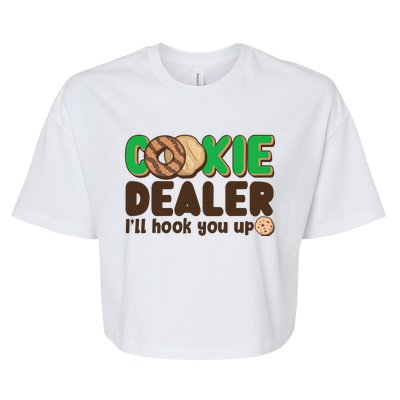 Funny Girl Scout Cookie Dealer I'll Hook You Up Bella+Canvas Jersey Crop Tee