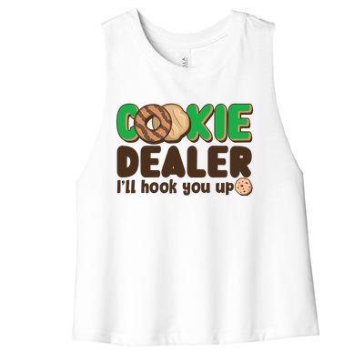 Funny Girl Scout Cookie Dealer I'll Hook You Up Women's Racerback Cropped Tank