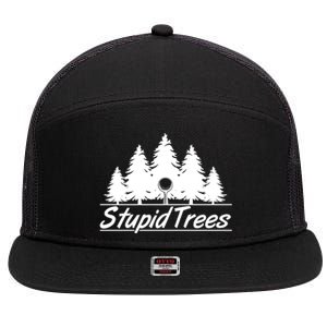 Funny Golfer Stupid Trees 7 Panel Mesh Trucker Snapback Hat