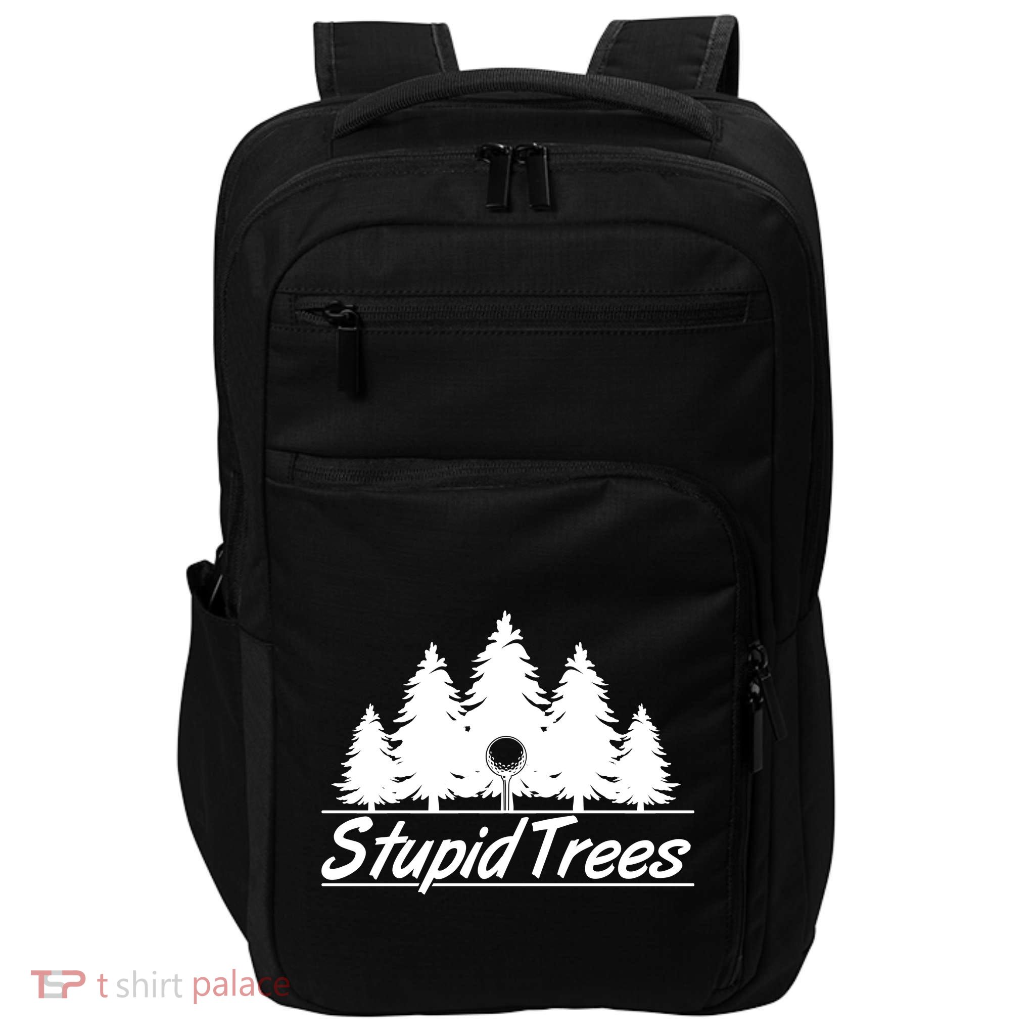 Funny Golfer Stupid Trees Impact Tech Backpack