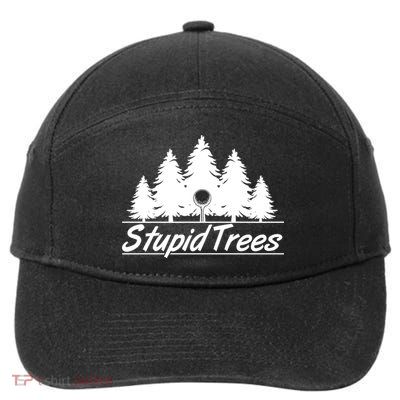 Funny Golfer Stupid Trees 7-Panel Snapback Hat
