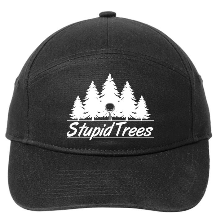 Funny Golfer Stupid Trees 7-Panel Snapback Hat