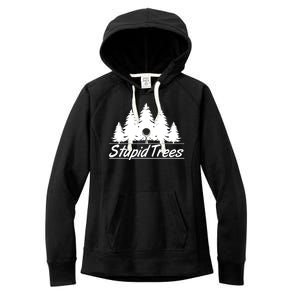 Funny Golfer Stupid Trees Women's Fleece Hoodie