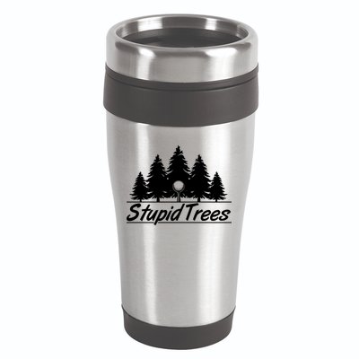 Funny Golfer Stupid Trees 16oz Travel Tumbler