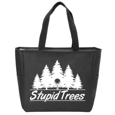 Funny Golfer Stupid Trees Zip Tote Bag