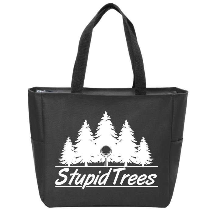 Funny Golfer Stupid Trees Zip Tote Bag