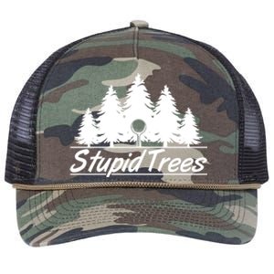 Funny Golfer Stupid Trees Retro Rope Trucker Hat Cap