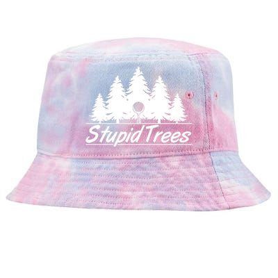 Funny Golfer Stupid Trees Tie-Dyed Bucket Hat