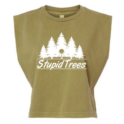 Funny Golfer Stupid Trees Garment-Dyed Women's Muscle Tee