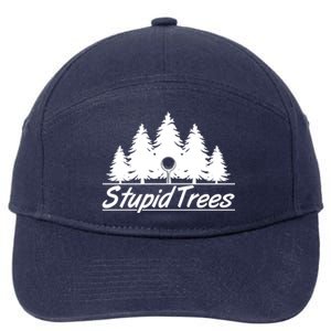 Funny Golfer Stupid Trees 7-Panel Snapback Hat