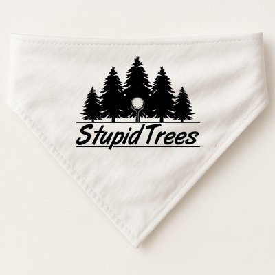 Funny Golfer Stupid Trees USA-Made Doggie Bandana