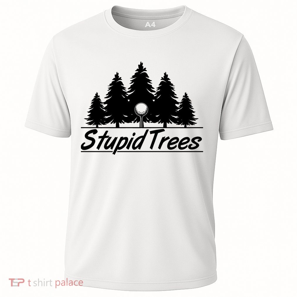 Funny Golfer Stupid Trees Cooling Performance Crew T-Shirt