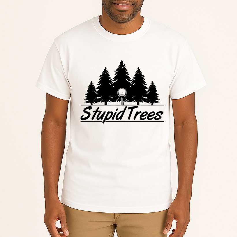 Funny Golfer Stupid Trees Tall T-Shirt