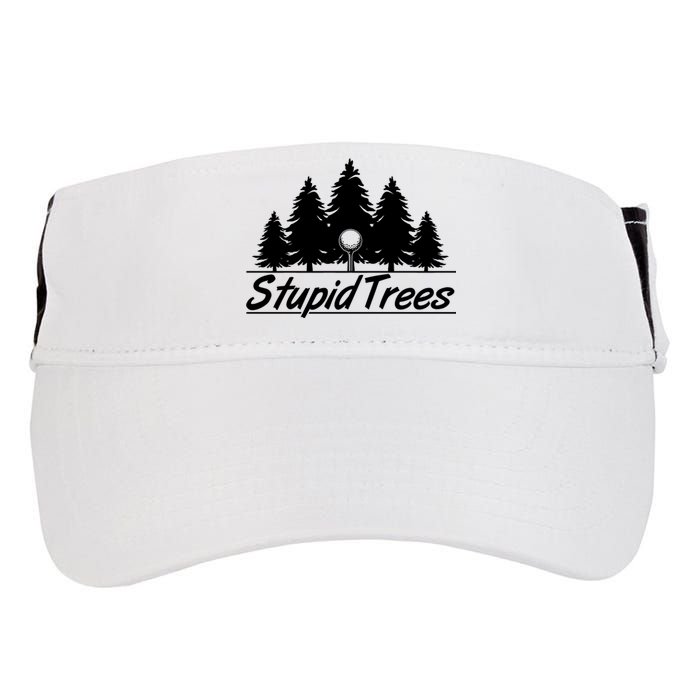 Funny Golfer Stupid Trees Adult Drive Performance Visor