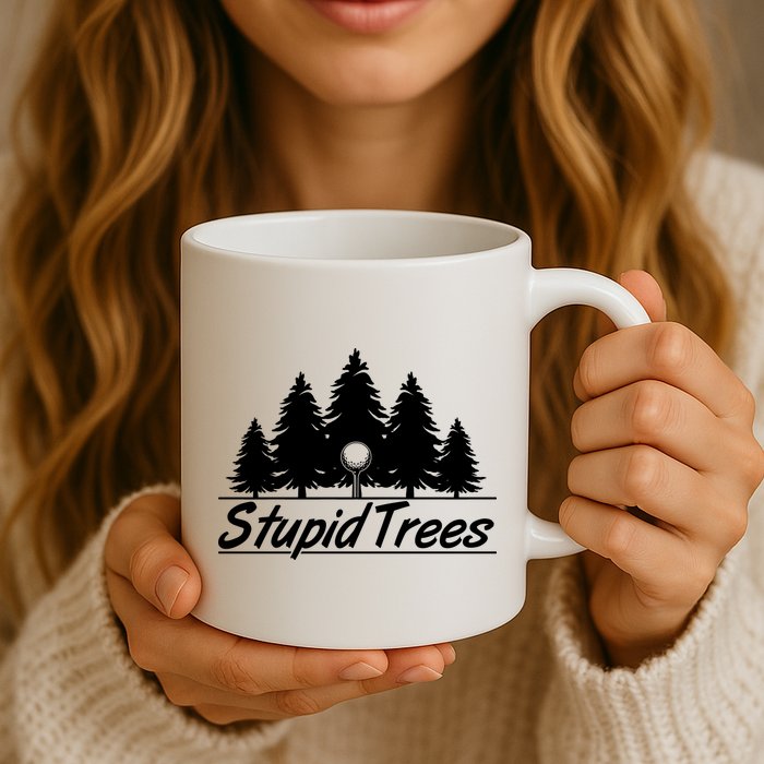 Funny Golfer Stupid Trees Mug