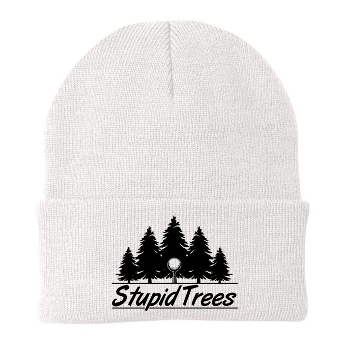 Funny Golfer Stupid Trees Knit Cap Winter Beanie