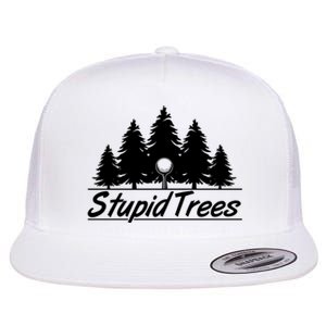 Funny Golfer Stupid Trees Flat Bill Trucker Hat