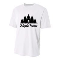 Funny Golfer Stupid Trees Youth Performance Sprint T-Shirt