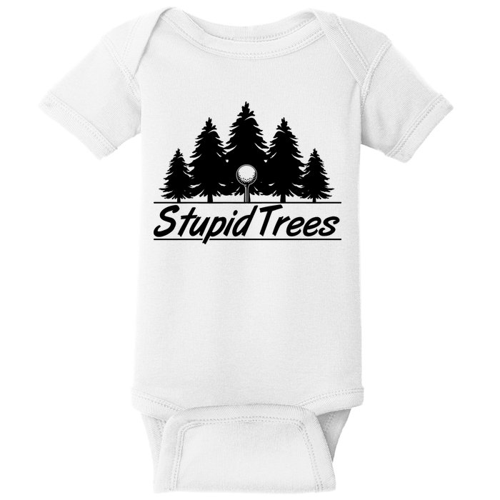 Funny Golfer Stupid Trees Baby Bodysuit