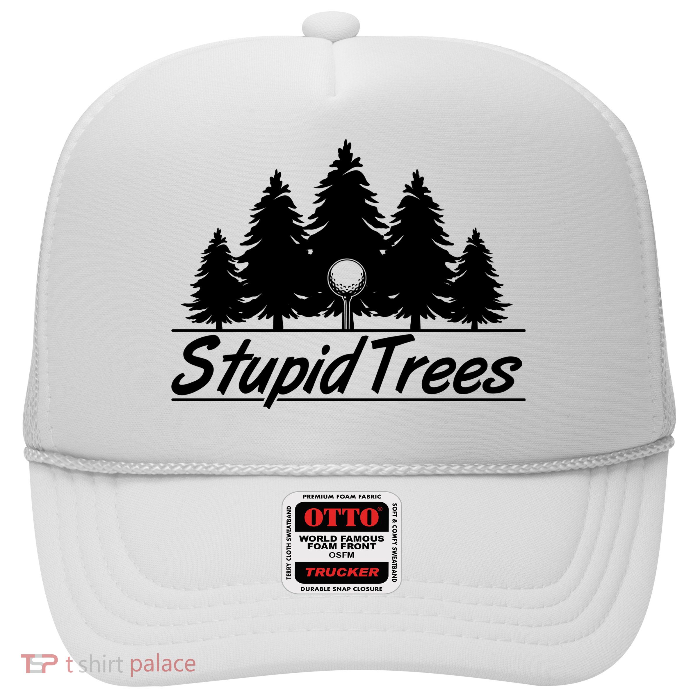 Funny Golfer Stupid Trees Trucker Hat