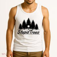 Funny Golfer Stupid Trees Tank Top