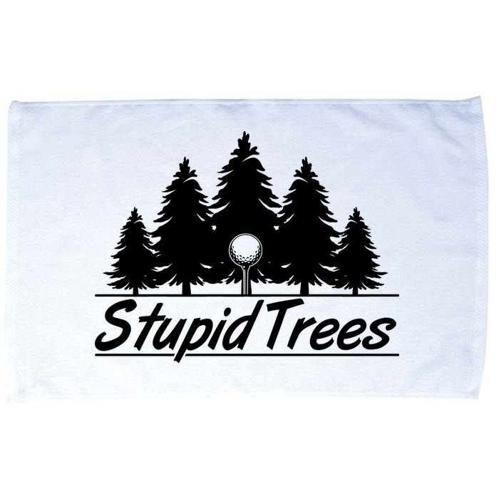 Funny Golfer Stupid Trees Microfiber Hand Towel