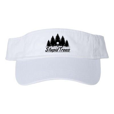 Funny Golfer Stupid Trees Valucap Bio-Washed Visor