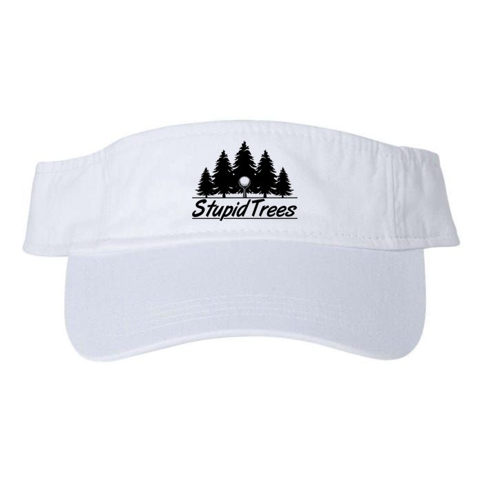 Funny Golfer Stupid Trees Valucap Bio-Washed Visor