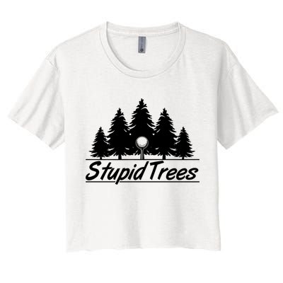 Funny Golfer Stupid Trees Crop Top