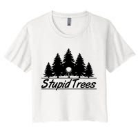Funny Golfer Stupid Trees Crop Top