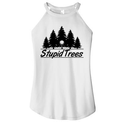 Funny Golfer Stupid Trees Women's Perfect Tri Rocker Tank