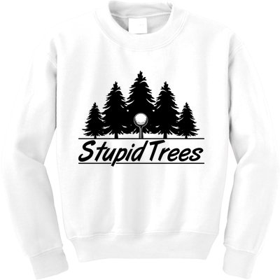 Funny Golfer Stupid Trees Kids Sweatshirt
